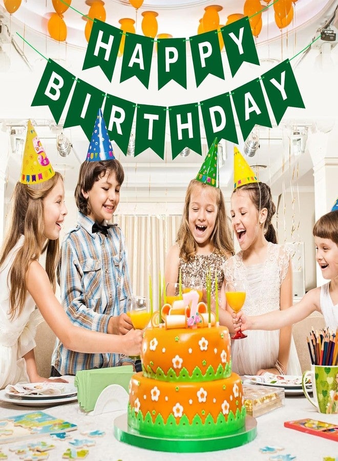 Flyloons لافتة عيد ميلاد سعيد من فلاي لونز، لون أخضر، زينة للأولاد والبنات والأطفال والرضع والرجال والنساء | 13 قطعة لافتة عيد ميلاد ورقية | لافتة عيد ميلاد من ورق مقوى | لافتة عيد ميلاد قابلة لإعادة الاستخدام - Image 3